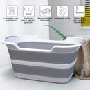 Cesto per Biancheria Richiudibile 27 Litri con Manici e Tappo in Silicone Grigio