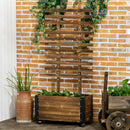 Fioriera con Traliccio per Rampicanti e Rotelle 65x31x147 cm in Legno di Abete Marrone