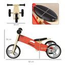 Triciclo per Bambini  Senza Pedali in Legno Rosso