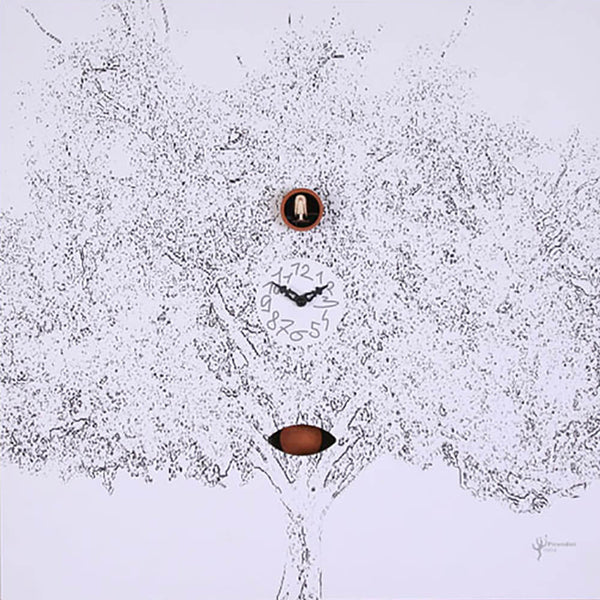 Wandkuckucksuhr 60X60X11Cm Pirondini Italia Schwarzer Baum prezzo