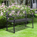 Panchina da Giardino 2 Posti in Ferro Battuto Nero 