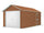 Gartenhaus aus Stahlblech 360 x 760 x 307 cm Holz