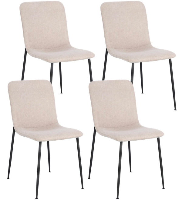 sconto Set 4 Sedie 44x56x81 cm Rinas in Tessuto Beige