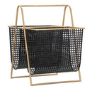 Porta Giornali Double 31x40x42,5 cm in Ferro Nero e Oro