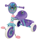 Triciclo a Pedali Primi Passi per Bambini con Maniglione Genitoriale Rimovibile e Vano Contenitore Disney Stitch Viola  