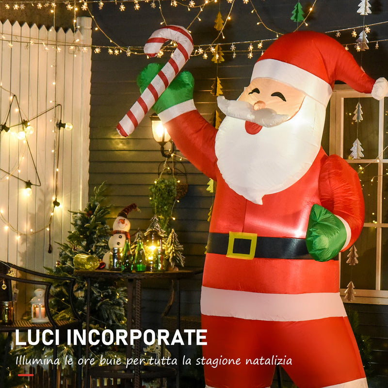 Babbo Natale Gonfiabile H243 cm con Luci a LED 
