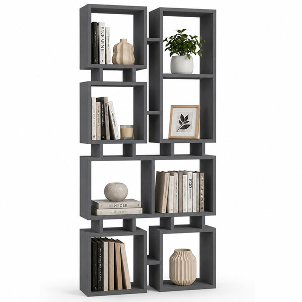 acquista Libreria Moderna 4 Ripiani 79x24x166,5cm Scaffalatura Design Geometrico Antracite