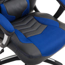 Sedia da Gaming Massaggiante e Riscaldante Blu e Nero 68x69x108-117 cm 