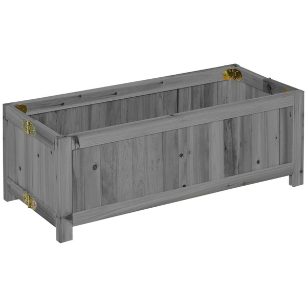 online Fioriera Pieghevole Rialzata per Coltivazioni 70x30x25 cm in Legno Grigio
