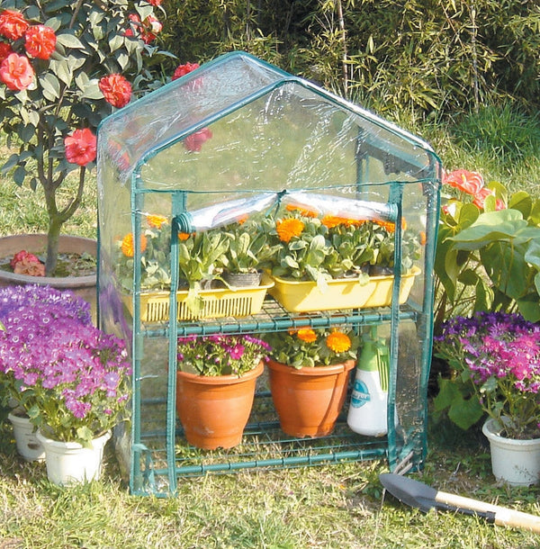 Gewächshaus 69 x 49 x 95 cm aus Aluminium und grünem Bauer-PVC sconto