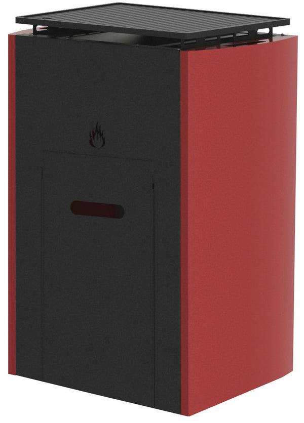 sconto Pyrolyse-Pelletgrill Gusseisenplatte Vannini Mito Schwarz und Rot