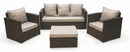 Set da Giardino Divano 2 Poltrone e Tavolino in Rattan Soriani Paros Grigio