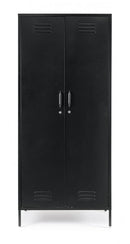 Armadio 2 Ante 50x80x185 cm Cambridge in Acciaio Nero