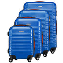 Set 4 Valigie Rigide Trolley Easy Roll Bagaglio a Mano e Stiva da Viaggio in ABS Blu      