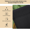 Sedia per Esterni Pieghevole 54x59x78 cm Seduta in Tessuto Oxford e Acciaio  Nero  