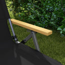 Sedia da Campeggio Pieghevole 74x59,5x98 cm con Schienale Regolabile in Alluminio e Poliestere Nero  