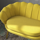 Divano 2 Posti 130x77x77 cm in Velluto Giallo  