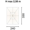 Ombrellone da Giardino Decentrato in Alluminio 2,40x3,30m con Manovella Vorghini Poli Antracite e Sabbia