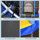 Trampolino Elastico per Bambini da 3 Anni Ø140cm con Rete di Protezione e Corde Bungee   Blu