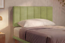 Letto Singolo con Rete Rivestita Microfibra Tè Verde Tessis Testata Vertical Varie Misure