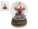 Giostra Carillon Natalizio Ø12x16 cm in Resina con Movimento Luci e Suoni  