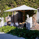 Mezzo Ombrellone da Giardino 2x3m Palo in Legno Ecrù