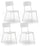 Set 4 Sedie 51x51,5xH82 cm in Legno e Metallo Woody Bianco