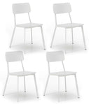 Set 4 Sedie 51x51,5xH82 cm in Legno e Metallo Woody Bianco