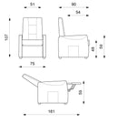 Poltrona Alzapersona Elettrica 1 Motore in Similpelle Tortora