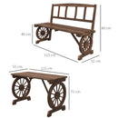 Set Tavolo e 2 Panchine da Giardino in Legno di Pino