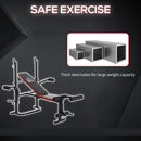 Panca Fitness per Addominali 128x155x112 cm in Acciaio Nero