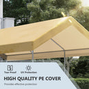 Box Auto da Esterno 600x295x265-310 cm in Acciaio e Polietilene Beige