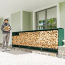 Portalegna 1 m³ 360x36x99 cm Regolabile con Telo Impermeabile in PE e Struttura in Metallo Nero e Verde Scuro      