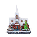 Villaggio Natalizio Chiesetta Luci Musica e Movimento 31,5 cm in Resina