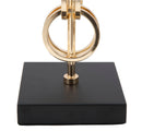 Lampada da Tavolo Glam Rings Ø25x54,5 cm in Ferro e Tessuto Nero e Oro