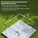 Telo per Pergola 250x255 cm con 10 Fori di Drenaggio in Poliestere Caffè      