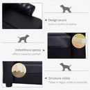 Divano Chaise Longue Ottomana per Animali Nero 82.5x45x41.5 cm 