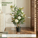 Pianta Finta di Rosa 40x33x90 cm con 17 Fiori 344 Foglie e Vaso Anti-UV Bianco      