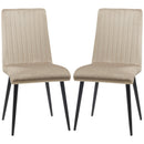 Set 2 Sedie Imbottite 43x58x90 cm in Tessuto Marrone Chiaro