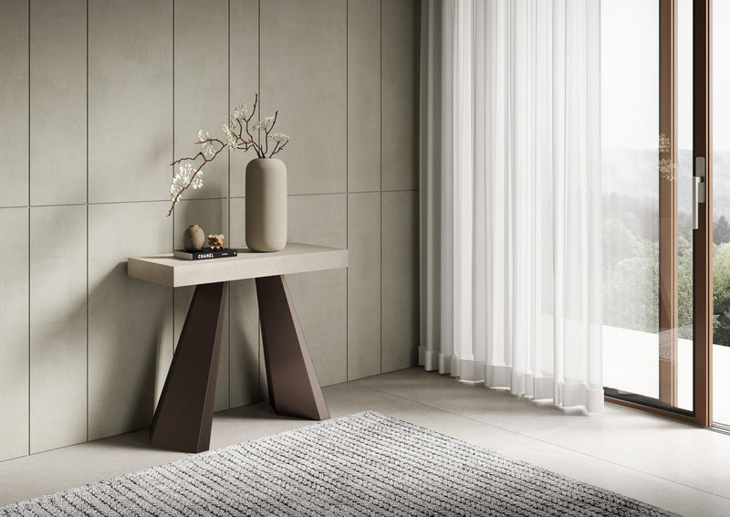 Consolle Allungabile 90-300x40x77 cm Diamante Cashmere Telaio Orso 