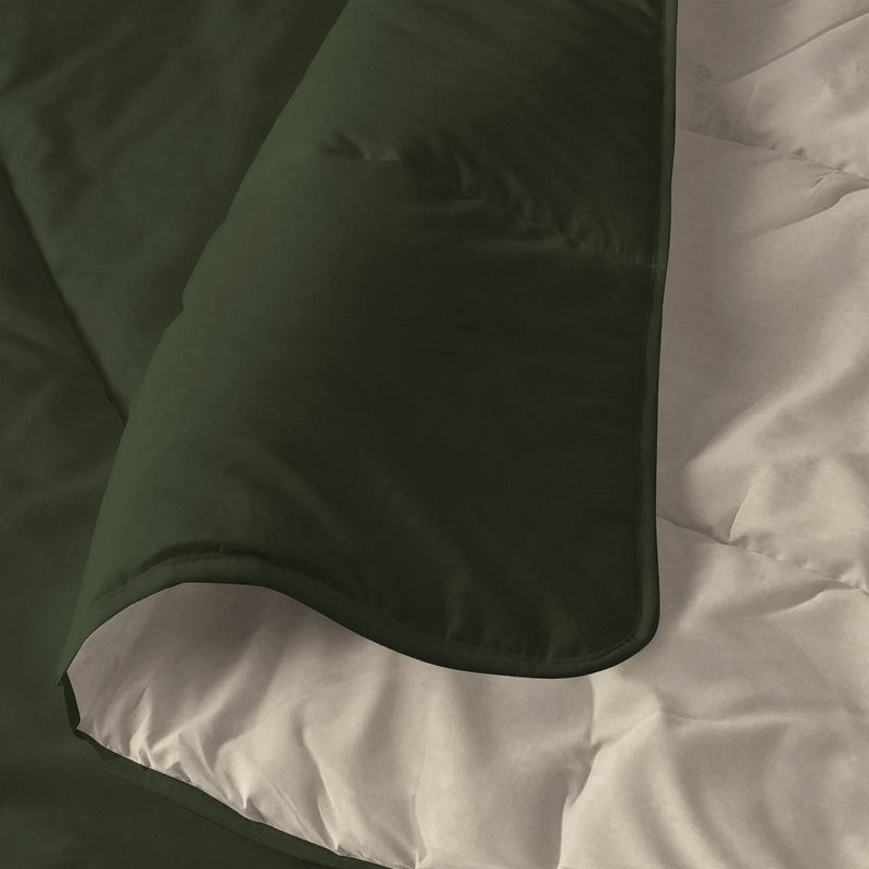 Piumino Invernale in Microfibra 200gr Doubleface Verde Militare/Crema Varie Misure