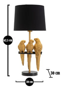 Lampada da Tavolo Pappagalli Ø 30x62,5 cm in Ferro e Poliestere