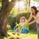 Altalena per Bambini da Giardino 3 in 1 con Corde Regolabili 42x33x120-180 cm in PP e PE Verde      
