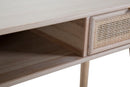Console Paglia di Vienna 120x42x77 cm MDF e Impiallacciatura di frassino Marrone