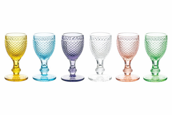 Set 6 Liquire Kelche Ø5x10 cm in Villa d'Este Home Tivoli Diamond Multicolor Glas prezzo