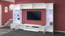 Parete Attrezzata Soggiorno 200x40x35 cm Egypt Bianco Lucido