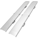 Set 2 Rampe di Carico Pieghevoli 180x25,5x6,5 cm Portata 400 kg Totale in Metallo Argento      
