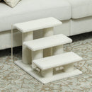 Scala per Cani e Gatti 45x35x34 cm a 3 Gradini con Rivestimento in Peluche Beige      