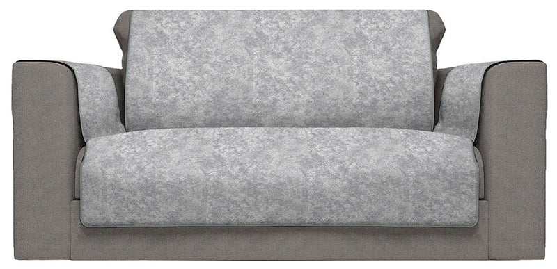 Copridivano con Copri Braccioli in Poliestere e Cotone Grigio Chiaro Varie Misure