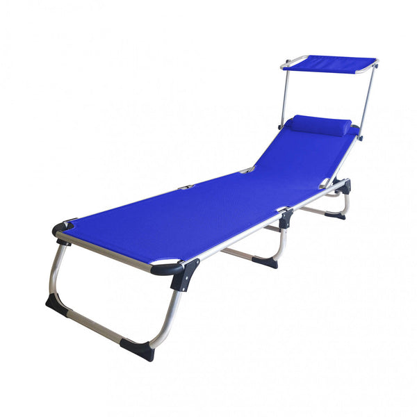 Kamp Blue Faltbare Garten-Sonnenliege 188 x 59 x 30 cm aus blauem Aluminium prezzo